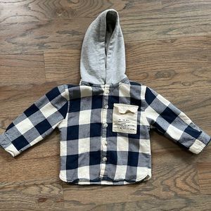 Zara Toddler Boy Long Sleeve Button Up Shirt - Size 12-18 Months